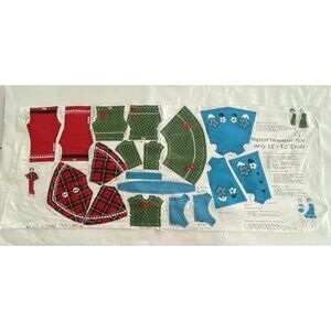 Vintage Sportswear Doll Clothes Fabric Panel 11-12 Inch Doll Uncut Retro Poncho
